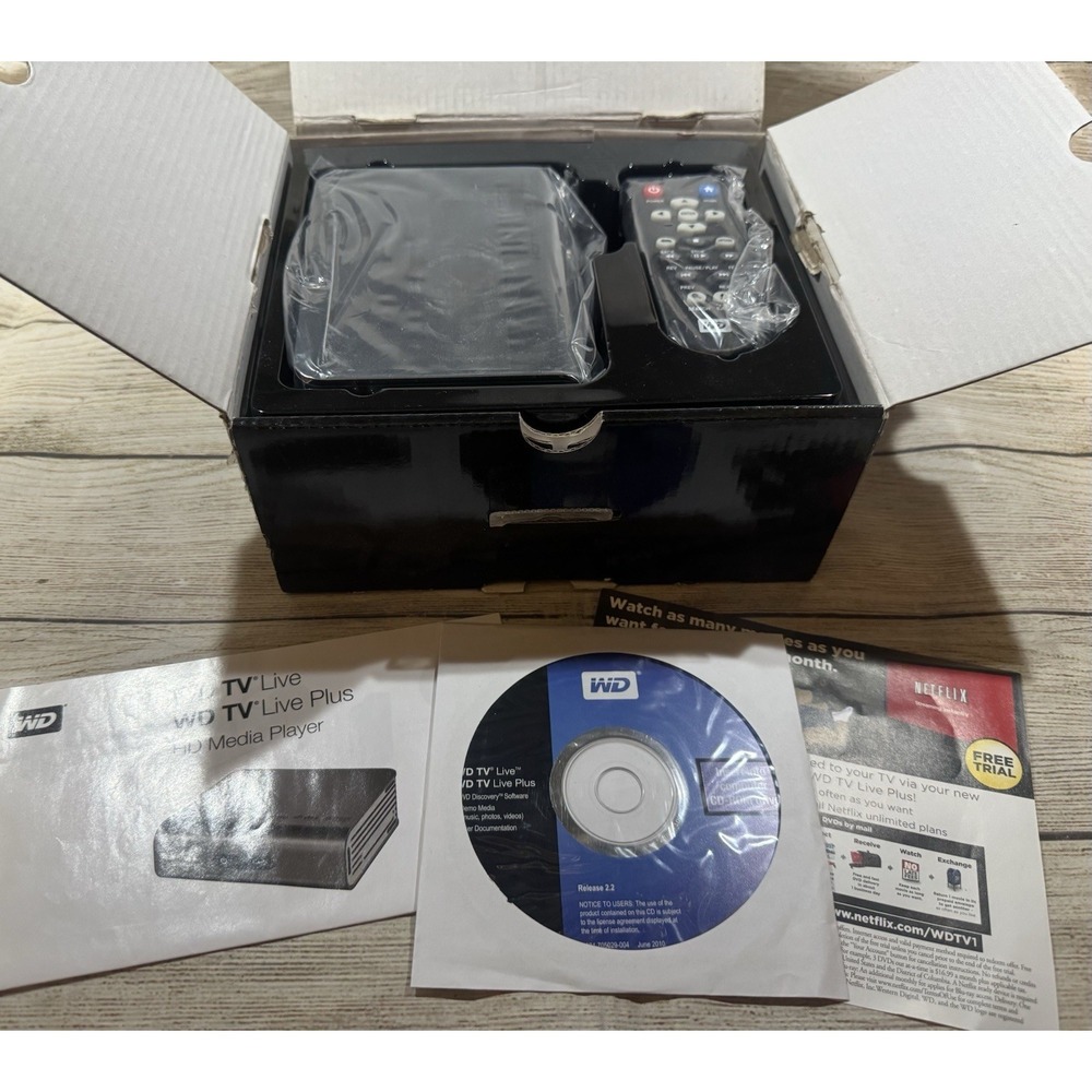 Western Digital WD TV Live Plus HD Media Player Streamer HDMI 1080P w/Box TubX